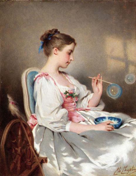 Charles Joshua Chaplin Blowing Bubbles